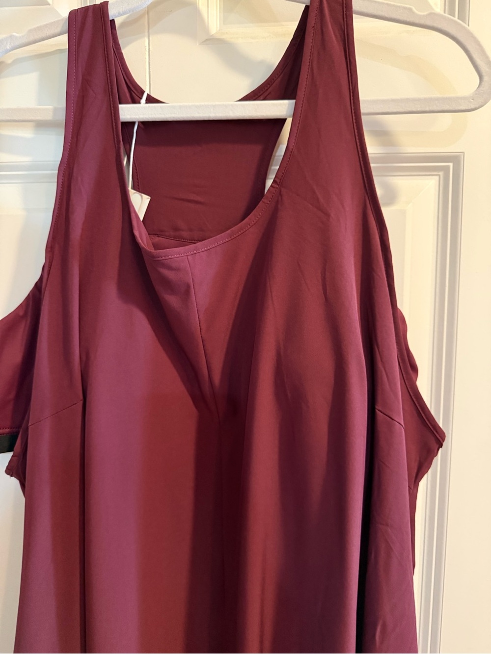 HALARA Cold-Shoulder High-Low Midi Dress - Burgundy - Picture 2 of 7